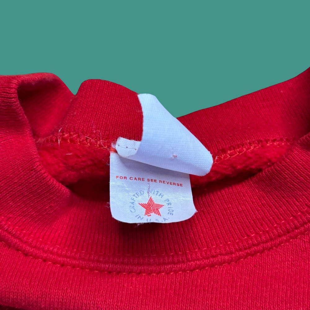 Vintage Nebraska Sweatshirt Mens Large Red White Raglan College USA Crafted - Picture 4 of 10